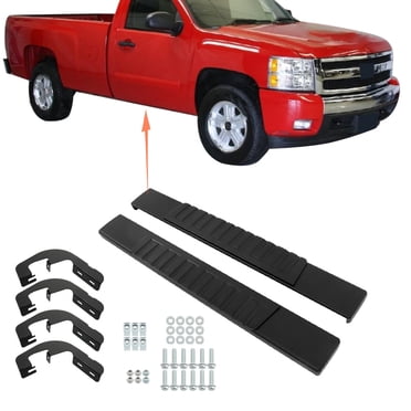 Black Drop Side Step Running Bars For 2007-2018 Silverado/Sierra Crew Cab