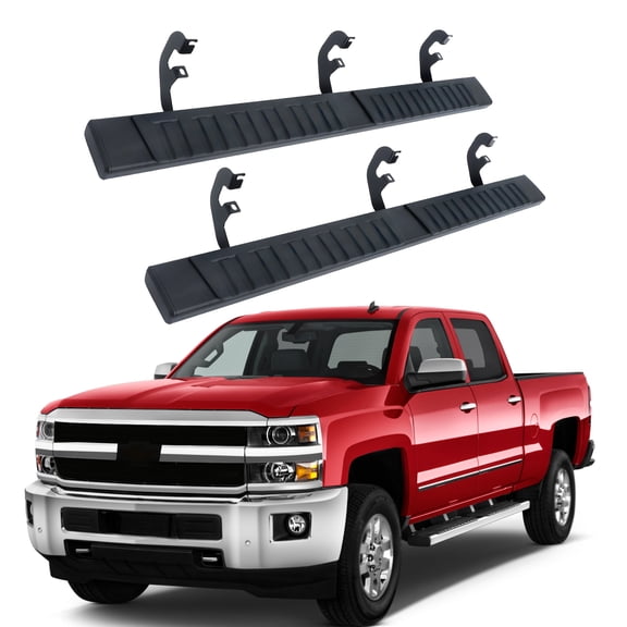 labwork 6 Inches Running Boards Bars Side Steps Black Aluminum Alloy Replacement for 2019-2023 Silverado Sierra 1500 2020-2022 Silverado Sierra 2500HD 3500HD Double Cab
