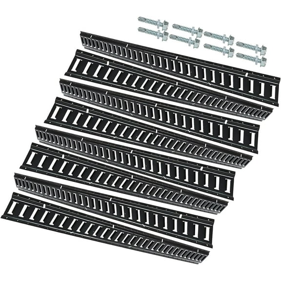 labwork 8 PCS Powder Coat Black E Track Tie Down Rail Kit 5 Foot Heavy Loads Up to 2000 lbs for Garages Vans Trailers Motorcycle Tie Downs