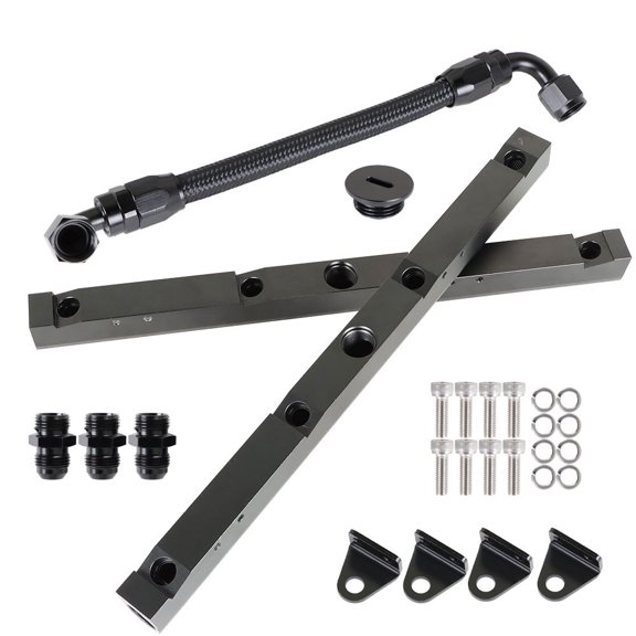 labwork 8AN Fuel Rails Kit with Fittings & Crossover Hose Replacement for LS1 and LS6 Factory Intake Manifolds