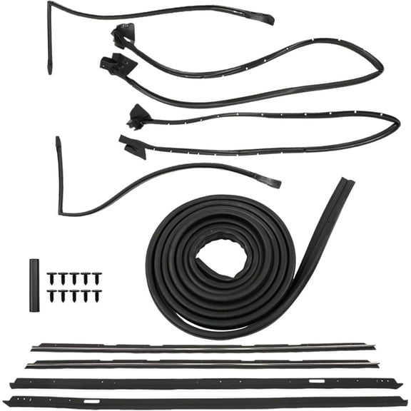 labwork 9 PCS Weatherstripping Seal Kit 128555 Window Strip with Sweep Felt Chrome Trim and Roof Rail and Door Rubber Seal Replacement for 19811988 Monte Carlo SS 2-Door