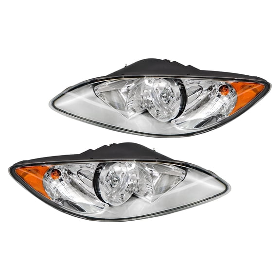 labwork Black Halogen Headlight Set Replacement for International ProStar 2008-2016, Driver and Passenger Side