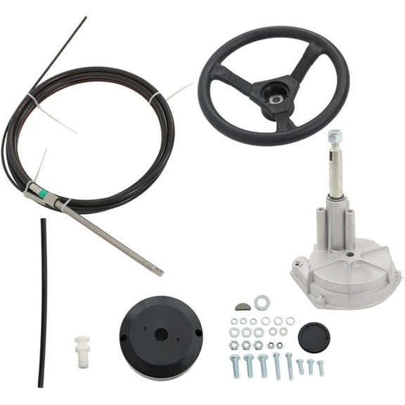 labwork Boat Rotary Steering System Outboard Kit Turbine Steering System with Steering Wheel Tapered Shaft SS13217