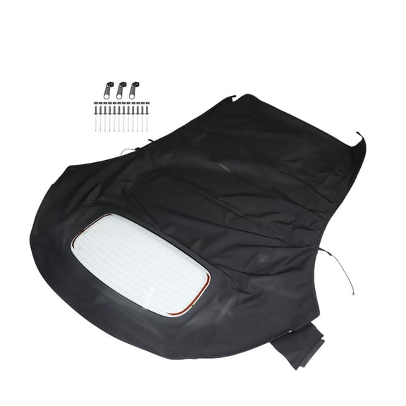 labwork Convertible Soft Top Black Canvas with Plastic Window Replacement for 2003-2010 Beetle