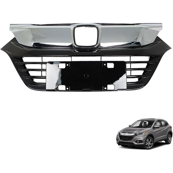 labwork Fit For 2019 2020 2021 Honda HRV HR-V Front Bumper Grille Chrome Black HO1200240