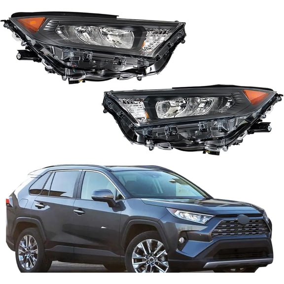 labwork For 2019-2022 Toyota RAV4 LE XLE Headlight Assembly Black Left Right with LED