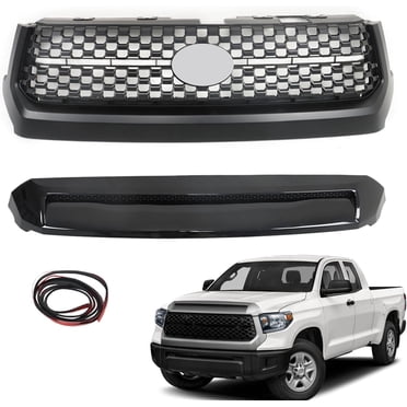 CPC 202 Black Platinum Style Front Upper Grille Hood Bulge Molding For 2014-2018 Toyota Tundra