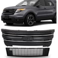 thumbnail image 1 of labwork Front Grille and Grille Shell Upper Lower Matte Black Mesh Style Replacement for 2011-2015 Explorer, 1 of 7