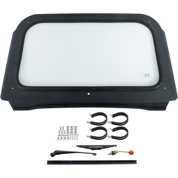 labwork Full Glass Windshield with Wiper Black Replacement for RZR 570 800 XP 900 2008-2014