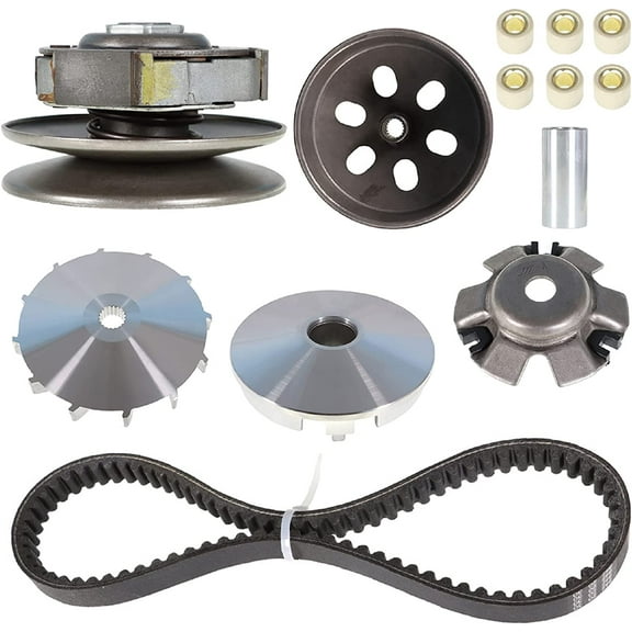 labwork GY6 150cc Clutch Set & Variator Kit & 842 Belt Replacement for GY6 150cc 4-Stroke Engine Go Kart Scooter ATV UTV Transmission Rebulid Clutch Kit