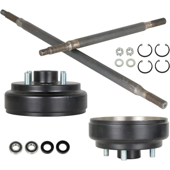 labwork Golf Cart Rear Axle and Brake Hub Drum Assembly Kit Replacement for EZGO 1982-up 2 Cycle