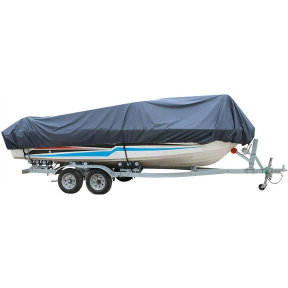 labwork Gray Boat Cover 16-18.5ft Length Heavy Duty 600D Marine Grade Polyester Canvas Trailerable Replacement for Bass, V-Hull, Tri-Hull, Fishing, Ski, Runabout, Pro-Style Boats