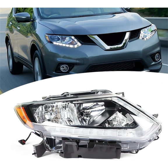 labwork Headlight Assembly Replacement for Nissan Rogue 2014 2015 2016 Right Side Halogen Headlight Set Passenger Side