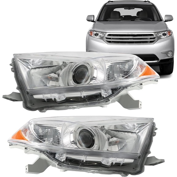 labwork Headlight Assembly Replacement for Toyota 2011-2013 Highlander Headlights Halogen Set Driver Passenger Side