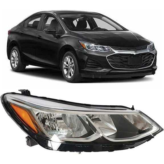 labwork Headlights Assembly Replacement for Chevy Cruze 2016-2019 Halogen without LED DRL Headlamps Front lights Passenger Side
