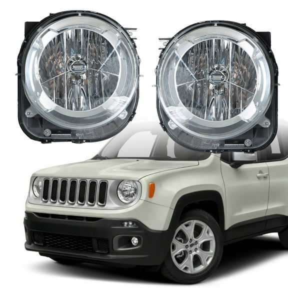 labwork Headlights Front Head Lamps Replacement for 2015 - 2018 Jeep Renegade Headlight Assembly Pair Left and Right Side