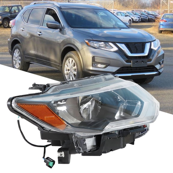 labwork Headlights Front Head Lamps Replacement for 2017-2019 Nissan Rogue (Halogen Models) LED DRL Projector Headlights Right Side