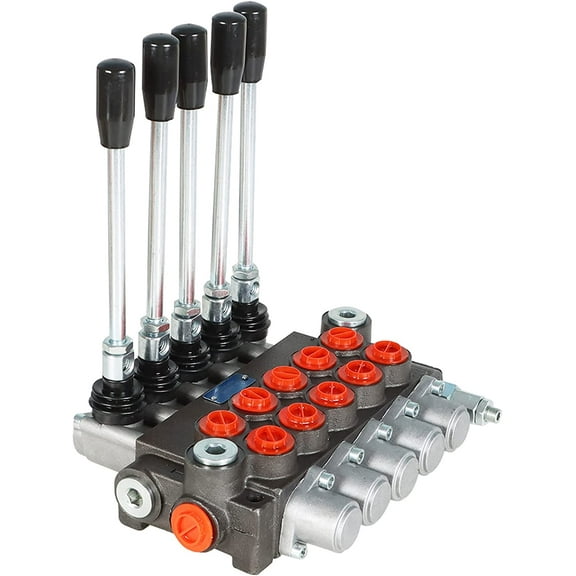 labwork Hydraulic Directional Control Valve, 5 Spool 13GPM SAE Ports Motors Spool Double Acting 3600 PSI Double Acting Valve Tractors Loaders Tanks Adjustable Control Valve