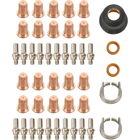 labwork IPT-40 PT40 IPT-60 PT-60 Plasma Cutting Torch Tip Electrode Shield Cap Stand Off 45Pcs