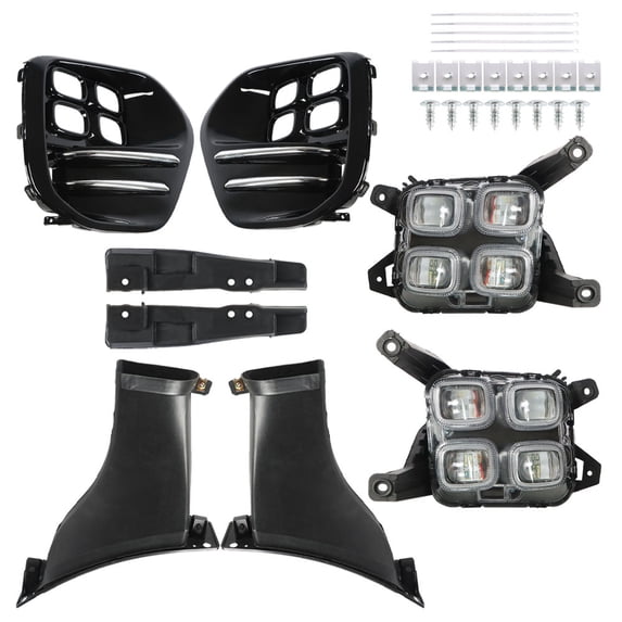 labwork LED DRL Fog Lights Replacement for 2016-2018 Kia Sportage Passenger and Driver Side Front Driving Fog Lamps Bezels Kit