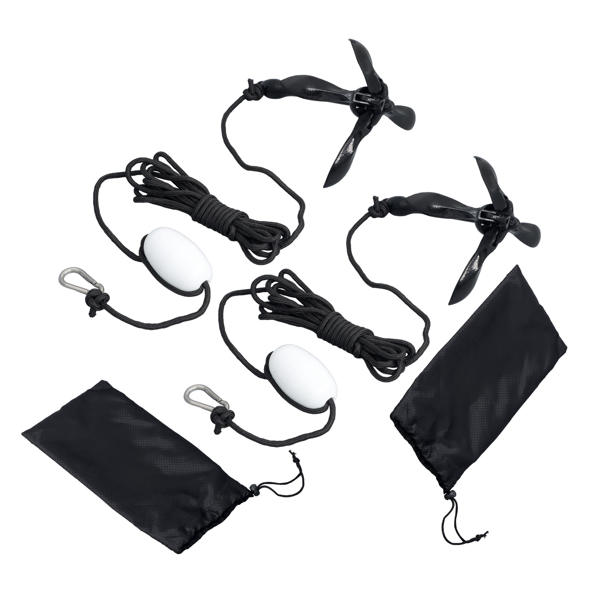 labwork Lounsweer 2 Pack Marine Kayak Anchor Kit Grapnel Anchor Kit Folding Grapnel Anchor Boat Anchor with Foldable Claw Kayak Fishing Accessories for Small Boats Kayak Canoes Motorboat Paddle