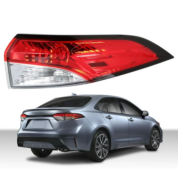 labwork Outer Passenger Side Rear Brake Tail Light Assembly Replacement for 2020-2021 Toyota Corolla Right Tail Lamp