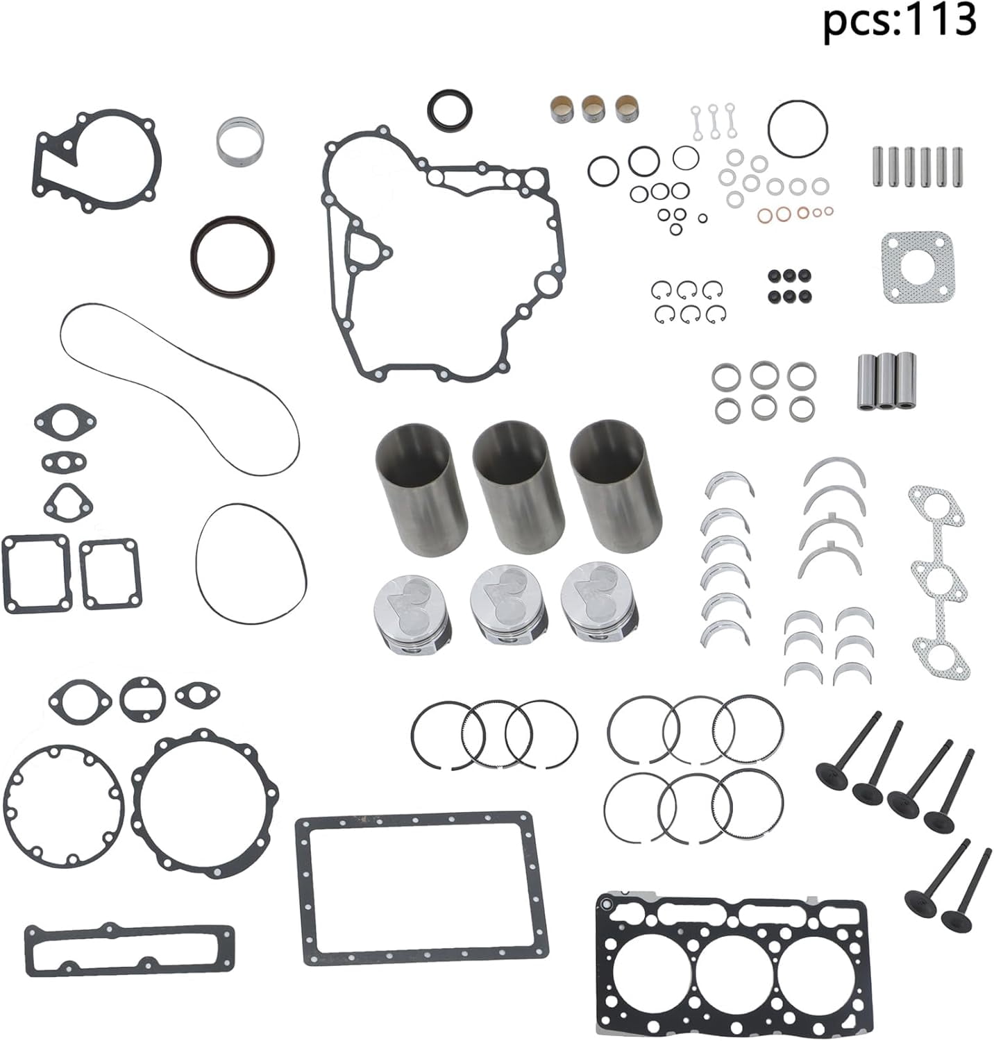 labwork Overhaul Repair Kit 16060-02310 Replacement for Kubota D1105 ...