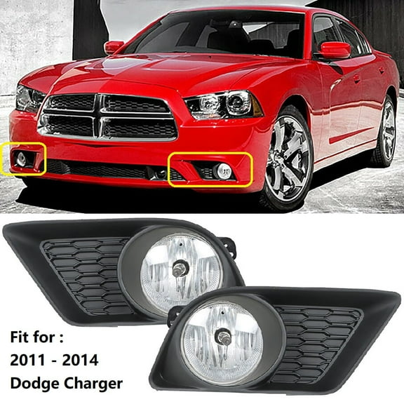 labwork Pair of Fog Light Lamp Assembly CH2594103 68082572AA Fit for 2011 2012 2013 2014 Dodge Charger, Front Left & Right