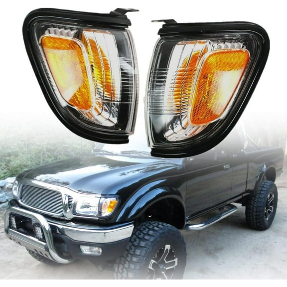 labwork Pair of Park Signal Corner Marker Lights w/Black Trim or Chrome Trim Replacement for 2001-2004 Tacoma Pickup Truck 8162004090C0 8161004090C0