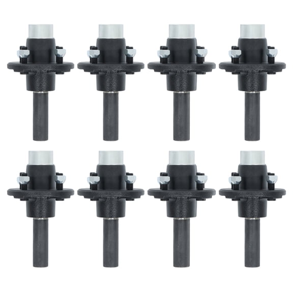 labwork Pre-Assembled 4 on 4 Trailer Hub Kit and 1 Round BT8 Spindle with Trailer Bearing Kit 8 Set
