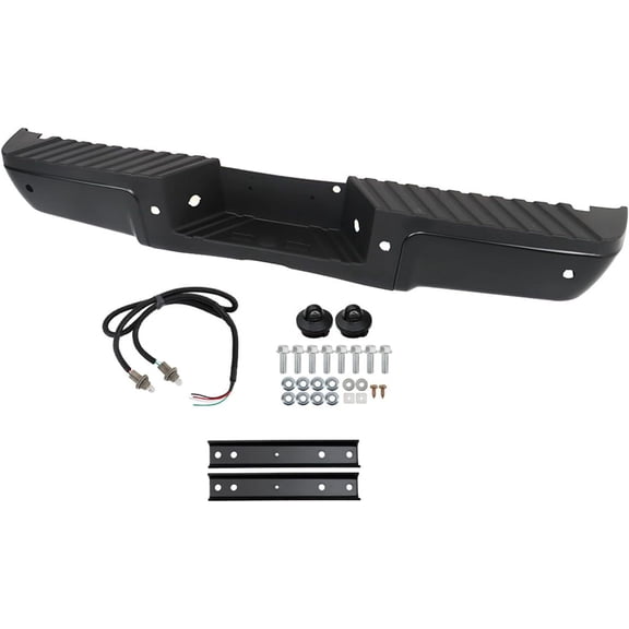 labwork Rear Step Bumper Assembly Black Steel Replacement for 2008-2016 F-250 F-350 F-450 Super Duty with Parking Aid Sensor Holes FO1103151