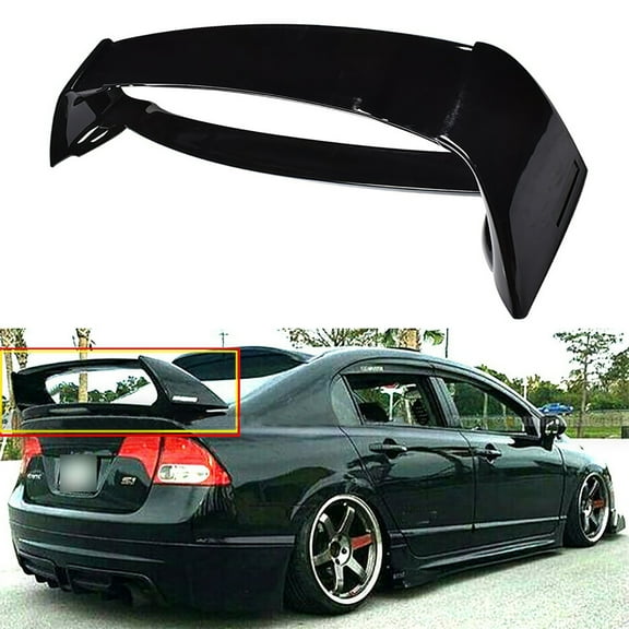 labwork Rear Trunk Spoiler Wing Fit for 2006 2007 2008 2009 2010 2011 Honda Civic, Glossy Black
