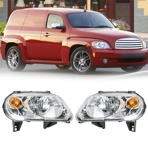labwork Replacement for Chevrolet HHR 2006-2011 Headlamps Chrome Housing Halogen Headlights