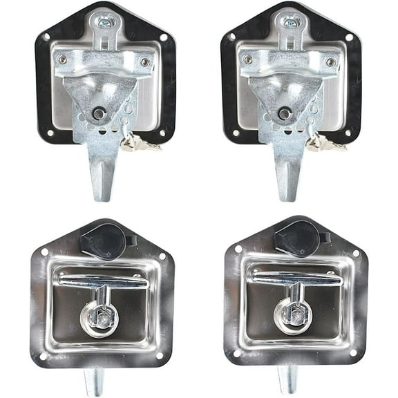 labwork Trailer Door Latch T-Handle Lock Stainless Steel Keys Replacement for Trailer Door RV Camper Truck Bed Toolboxes (4 Pcs)