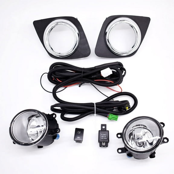 labwork Transparent Fog Driving Lights Kit with Bezel Switch Bulbs Fit for 2009-2012 Toyota RAV4