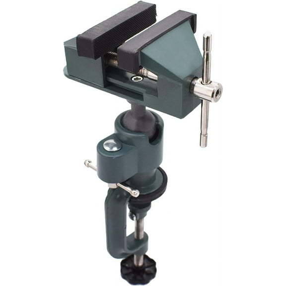 labwork Universal Table Vise 3 Inch, Aluminum Swivel 360 Degrees Rotating Table Bench Top Vise Fit for Home Industrial Craftsmen