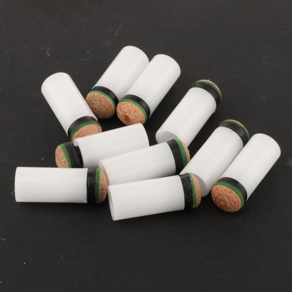 lacooooppia 10 Pieces Slip on Pool Cue Tips Snooker Billiard Supplies, Portable, Indoor Game Accessories, Spare Parts with White Ferrules