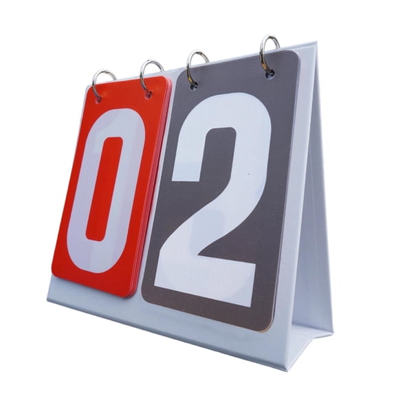 lacooooppia 2 Digit Sports Scoreboard Multipurpose Table Score Flipper Flip Scoreboard for Competition Baseball Soccer Coaches Team Games red and gray