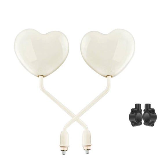 lacooooppia 2 Pieces Motorcycle Heart Shaped Rearview Mirror Motorcycle Mirrors Replace Parts Left and Right Reflector for Choppers