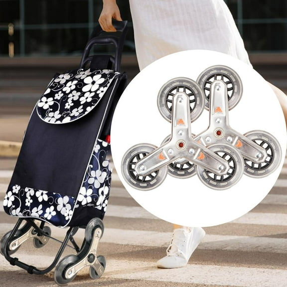 lacooooppia 2 Pieces Trolley Triangular Wheels Anti -slip Light Accessories Wear Resistant Utility Stairs Climbing Wheels for Laundry Wagons
