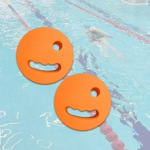 lacooooppia 2 Pieces Water Exercise Discs EVA Foam Buoyancy Easy to Hold Handheld Swim Discs Underwater Resistance for Swimming Beginners Orange