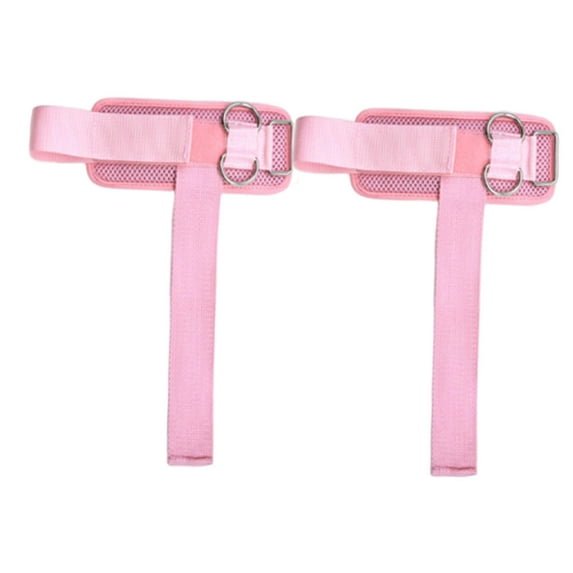 lacooooppia 2 Pieces Weightlifting Wrist Straps with Double D Rings for Gym Bodybuilding Pink