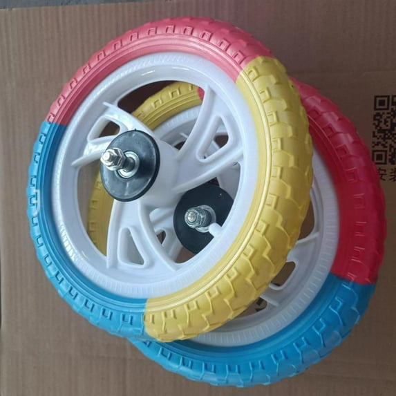 lacooooppia 2Pcs 12inch Foam Kids Balance Bike Wheels Nylon Hub Spare Parts Accessories Easily Install Requiring No Inflation Replacement A