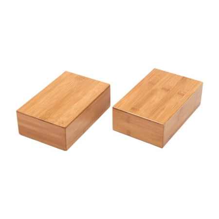 lacooooppia 2Pcs Bamboo Yoga Block Practical Exercise Brick for Pilates Squat Stretching