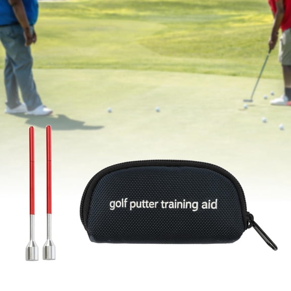 lacooooppia 2Pcs Golf Alignment Rods Putting Alignment Tool Portable Practical Equipment Easy to Use Lie Angle Tool with Bag for Warm Ups