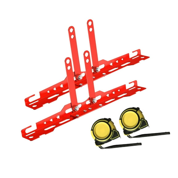 lacooooppia 2x Heavy Duty Wheel Alignment Tools, Car Maintenance, DIY Iron Alignment Tool Plates, Parts for Positioning, SUV Repairing Red Tape Measures