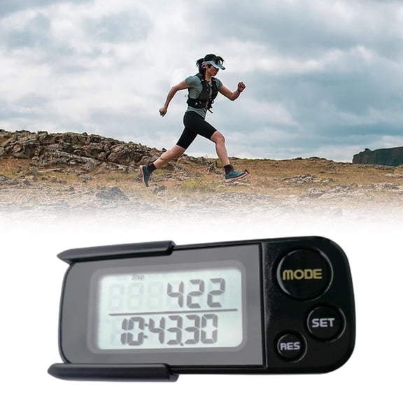 lacooooppia 3D Pedometer Counter Electronic Kilometer Stopwatch Pedometer Distance Professional Running Stopwatch Walking Calorie Counter