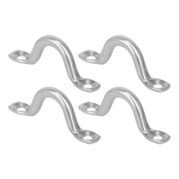 lacooooppia 4-Piece Boat Top Pad Eye Stainless Steel Deck Loop Mounting Eye Rigging Accessory C-Shaped Carrying Handle 5mm Marine Grade Eye Straps for Sailing Kay