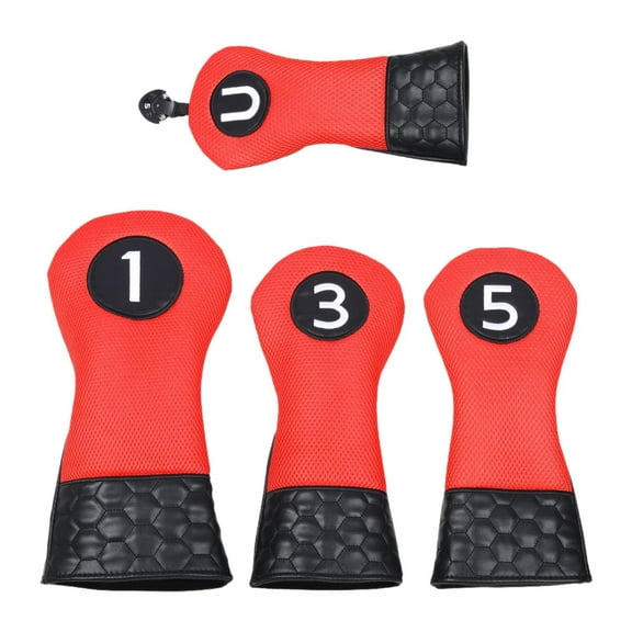 lacooooppia 4x Golf Head Covers for Golf Club Golf Club Headcovers with Number Tag Wear Resistant Golf s for Adults Outdoor Red