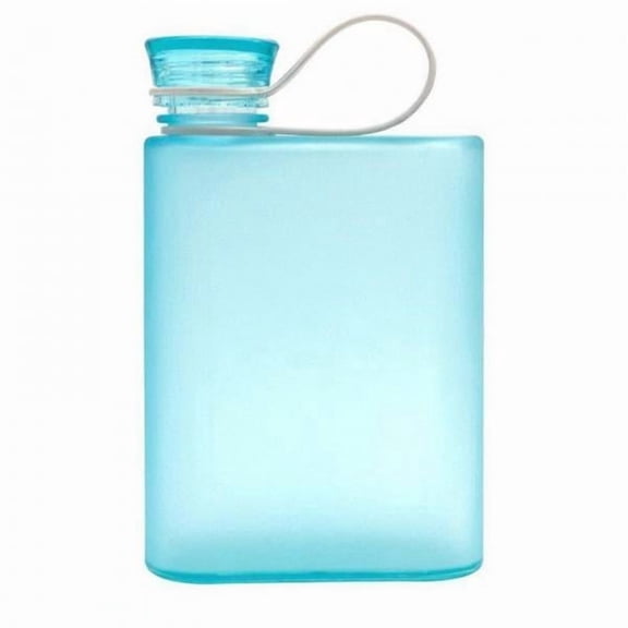 lacooooppia 5 Pieces Rectangular Water Bottle Student Bottle Reusable Flat Drinkware Frosted Finish Slim Portable Hydration Container Notebook Style Suitable For School Office Commuting 5 Pcs